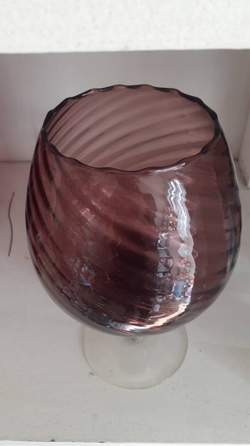 Lovely Purple Italian Glass Goblet Bowl/Vase