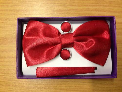 BOWTIE AND CUFS AND POCKET HANDKERCHIEF