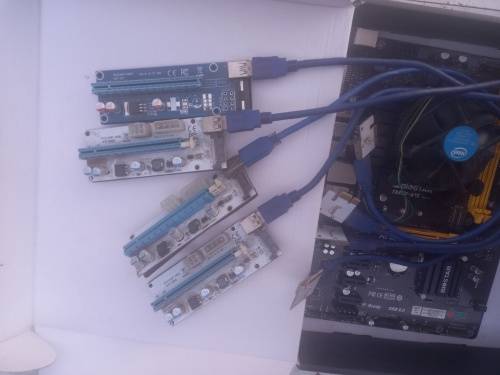 BTC PRO Mining Board,CPU and GPU Adaptors Included. 6 GPU slots. NVME Slot 6 Sata Slots.