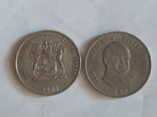 VINTAGE SA Coin bundle (Two 1 Rand/ Tickey/ 10c 1964)