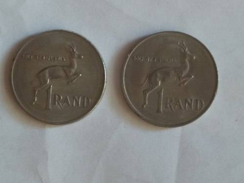 VINTAGE SA Coin bundle (Two 1 Rand/ Tickey/ 10c 1964)