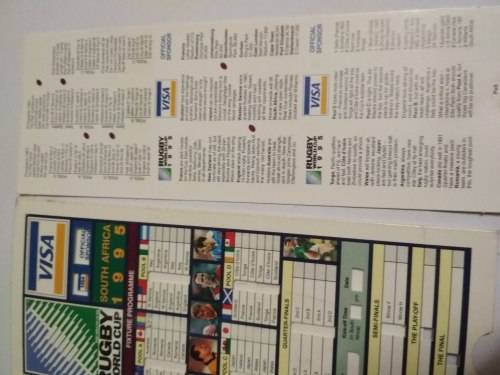 Vintage Rugby World Cup South Africa 1995 Fixture Programme