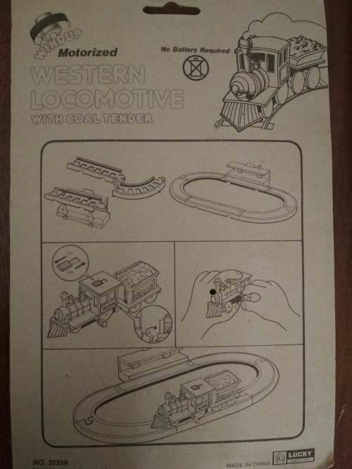 Motorized/Wind-Up Western Train/Locomotive with Coal Tender (Lucky Toys)