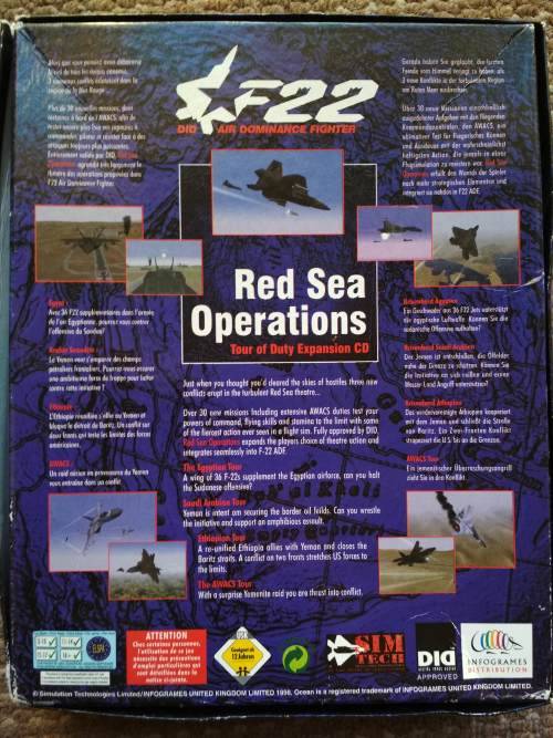 F-22: Red Sea Operations Expansion for F-22 PC-CD combat flight simulator game! - PC game - Big Box