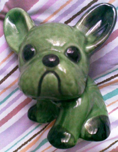 Large Bourne Denby green dog