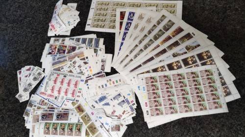 Mixed lot of singles, controls and full sheets