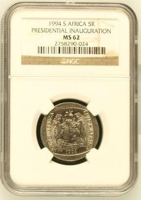 1994 S.Africa 5R Pres.Inauguration graded by NGC