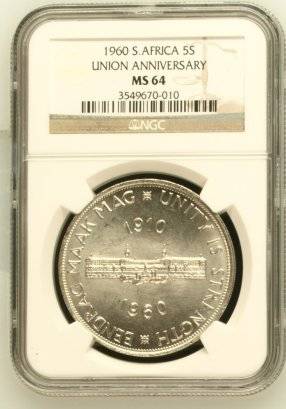 1960 S.Africa 5S Union Anniversary  by NGC