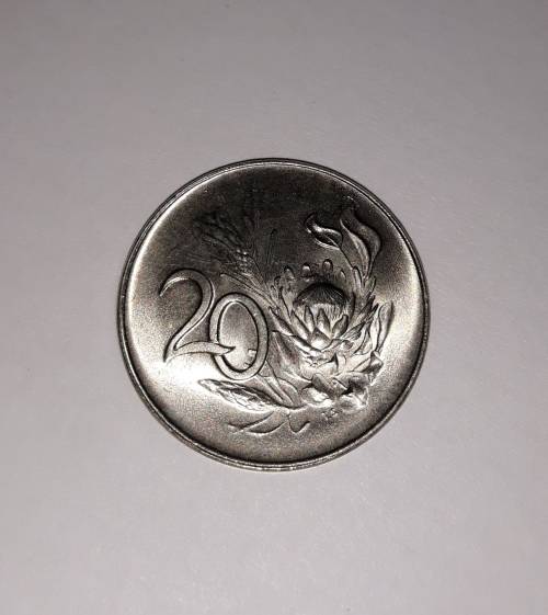 1965 SA 20 cent coin - English