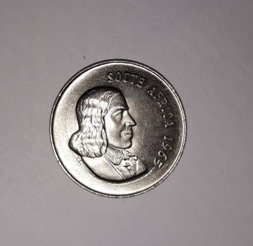 1965 SA 20 cent coin - English