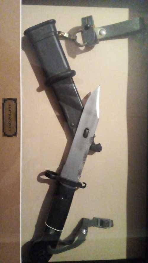 AK-47 bayonet mounted in beautiful display case