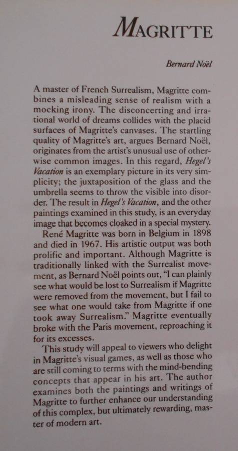 MAGRITTE, by Bernard Noel