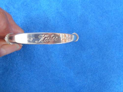 Silver cuff bracelet - engraved