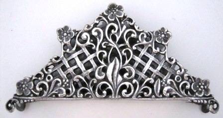 SILVER PLATED SERVIETTE HOLDER : Danish Design : initialled SAV