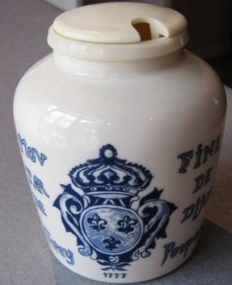 STONEWARE MUSTARD JAR WITH LID (FRENCH)