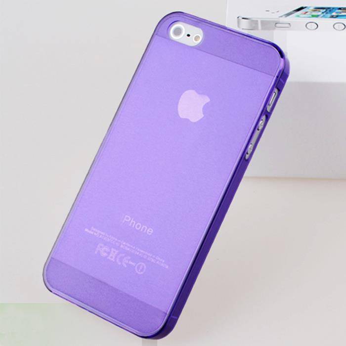 Purple Iphone 5/5s matte ultra thin semi see-through cover case