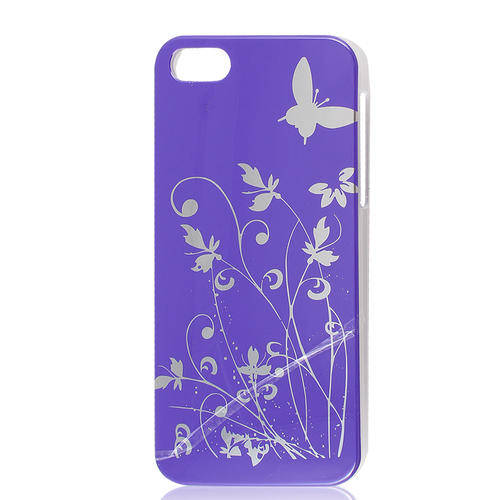 Purple Flower and Butterfly hard back iphone 5/5s cover case
