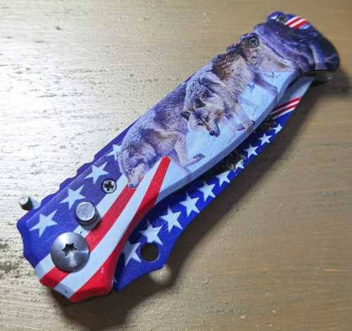 Apex Predator American Alpha Wolf Push Blade