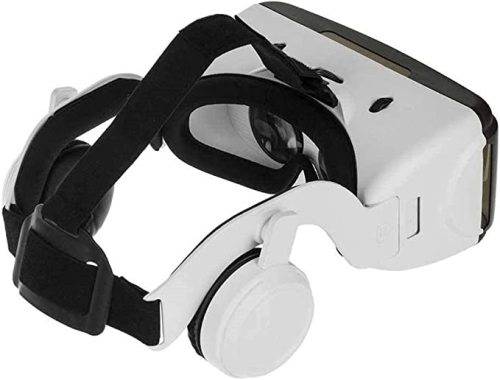 `Immersive Virtual Reality Experience with SHINECON 3D VR Glasses and Earphones (White)`