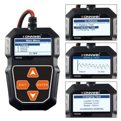 Konnwei KW208 Battery CCA Load & Alternator Tester 12V