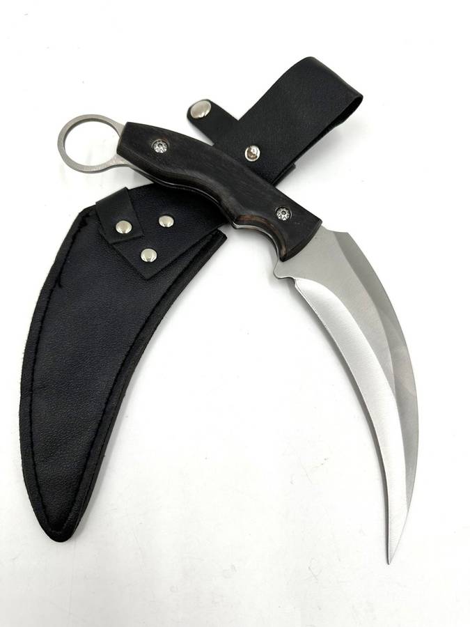 Full Tang Stainless Steel Karambit 25cm  With Belt Loop Pouch