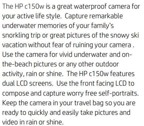 HP Waterproof Camera