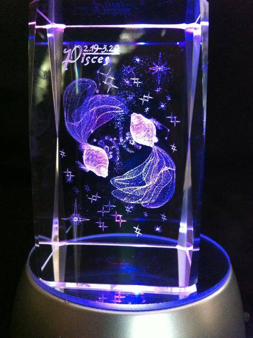 3D Pisces star sign with LED display table