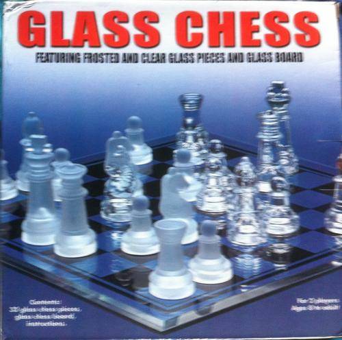 Luxury Crystal Glass Chess Set Clear and Frosted Pieces Board Game