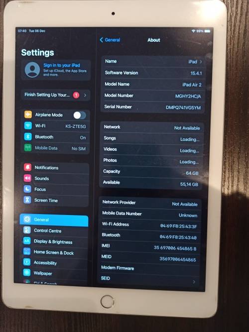 Apple iPad Air 2 64 GB Wi-Fi + Cellular (3G/LTE)