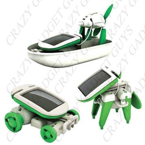 6 in 1 Solar Power Robot Kits Educational DIY Toy Airboat / Windmill / Puppy / Car / Revolving Plane