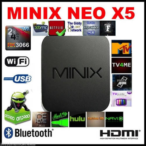MINIX X5 DUAL CORE ANDROID TV BOX.  KODI PRELOADED WITH LOTS OF QUALITY CHANNELS