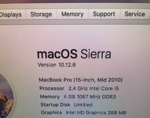 MACBOOK PRO i5, 15" INTEL CORE i5 CPU @ 2,40GHz, 1TB HDD, 4GB RAM, MacOS SIERRA