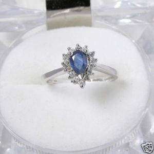 9K SOLID WHITE GOLD TANZANIAN SAPPHIRE AND WHITE SAPPHIRE RING!! 1.820CTS! VALUE: R21'091.00