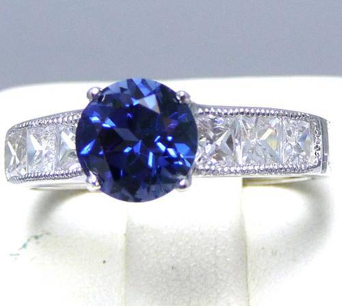 SOLID 9K GOLD  2.58ct Sapphire & DIAMOND