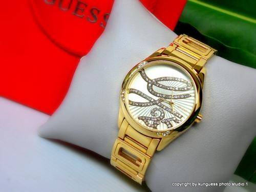GUESS GOLD WATCH WITH DIAMANTES