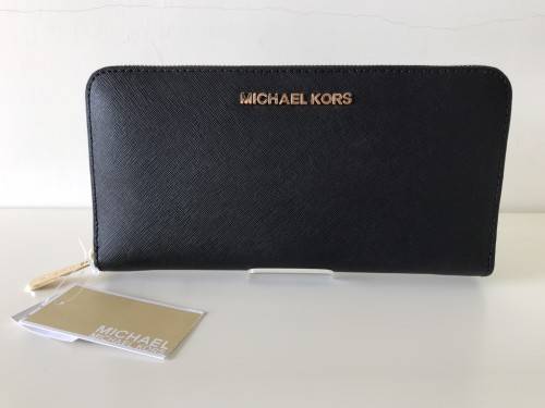 Michael Kors Black Leather Travel Wallet