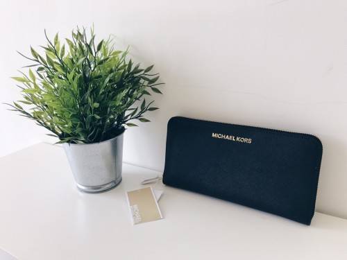 Michael Kors Black Leather Travel Wallet