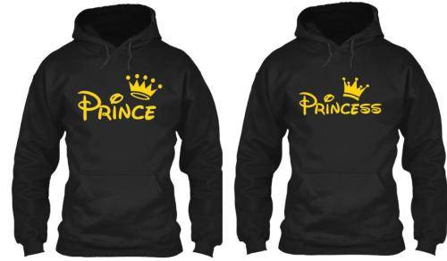 Couple Matching Hoodies in pairs (Prince/Princess)
