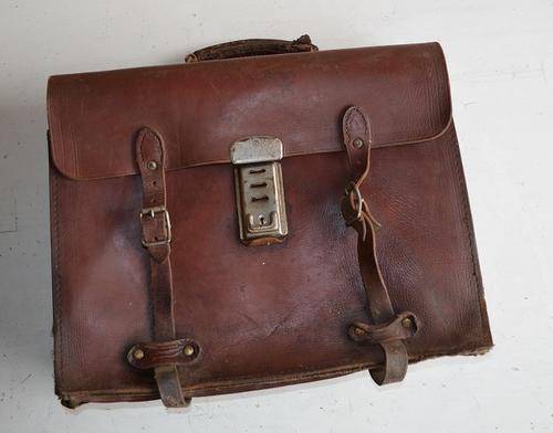 Old Leather School Bag