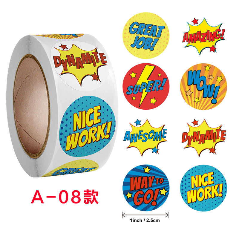teacher incentive stickers - roll 500stickers