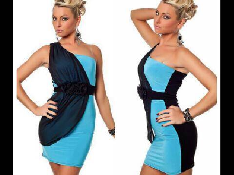 Sexy blue and black dress
