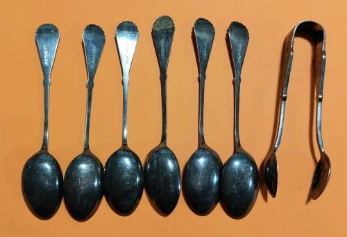 Spoons and Sugar Tongs in original case