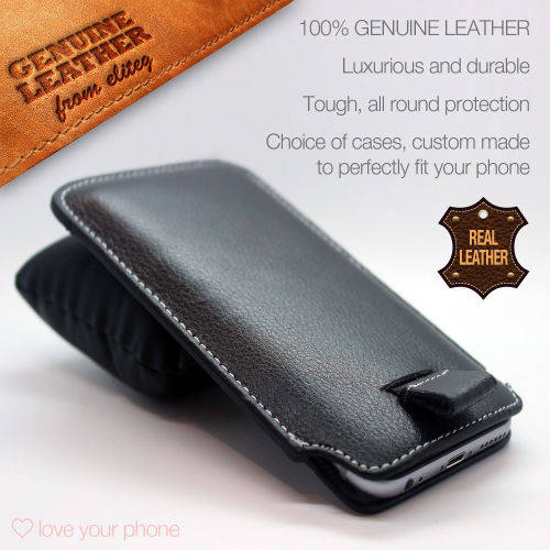 Genuine Leather Luxury Sleeve Pouch Case for iPhone, Samsung Huawei