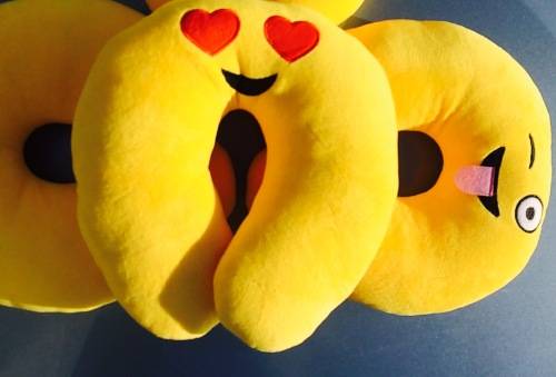 Emoji Travel Pillow with Free Emoji Cube Keyring