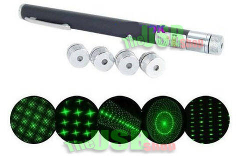 Green Lazer 5 in 1,  4 Different Star Caps & 1 Lazer Beam