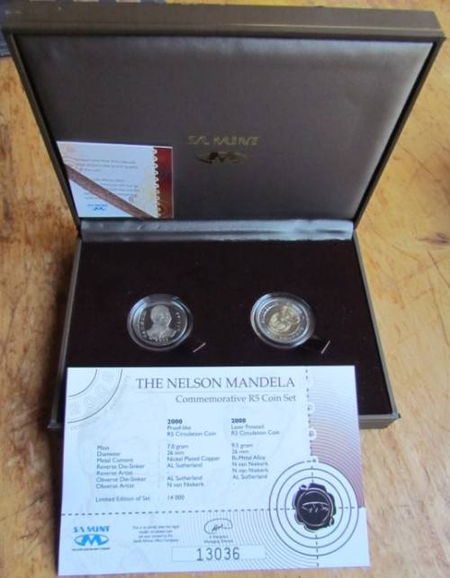 NELSON MANDELA Commemorative 2 X Coin Set SA Mint Issue ***R1 START***