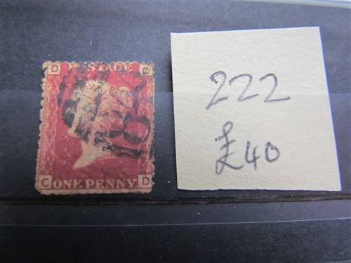 Penny Red - Plate No 222 - Early Victorian - High Value @ Low Start