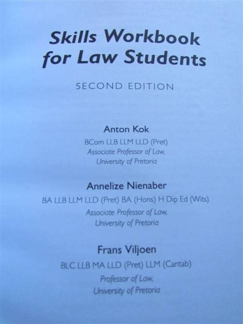 Skills Workbook for Law Students ,2nd Ed,JUTA, Kok Nienaber Viljoen