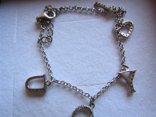 **CRAZY R1 START**STERLING SILVER "I LOVE YOU" BRACELET