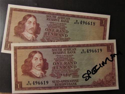 DE JONGH 3rd ISSUE CONSECUTIVE NUMBERS UNC - 1 BID